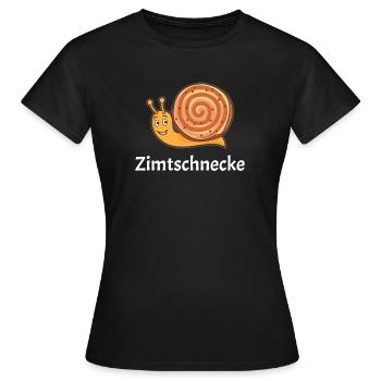 Zimtschnecke funny Schnecke lecker Zimt schleimig - Frauen T-Shirt - Schwarz - Vorne - AI Model Female 172 dark (172cm)