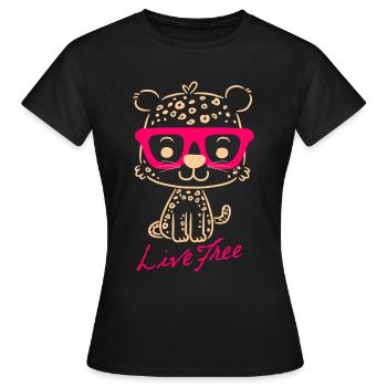 leopard - Women's T-Shirt - black - Front - AI Model Female 172 dark (172cm)