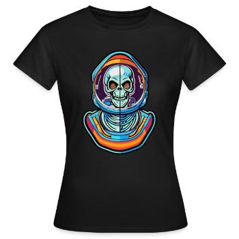 Squelette dans une combinaison spatiale - T-shirt Femme - noir - Devant - AI Model Female 172 dark (172cm)