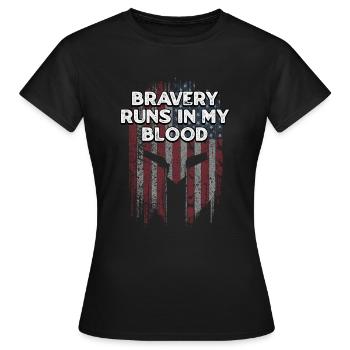 La bravoure coule dans mon sang Fier Américain confiant - T-shirt Femme - noir - Devant - AI Model Female 172 dark (172cm)
