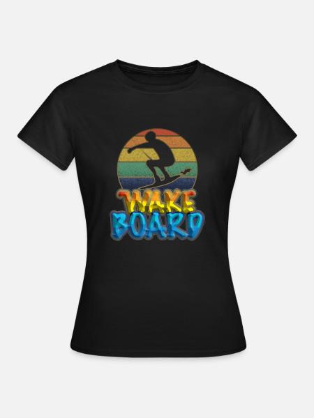 Wakeboard, Wakeboarder - Frauen T-Shirt - Schwarz