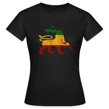 Lion Of Judah Reggae Rastafari Geschenk - Frauen T-Shirt - Schwarz - Vorne - AI Model Female 172 dark (172cm)