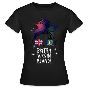 Britische Jungferninseln - Frauen T-Shirt - Schwarz - Vorne - AI Model Female 172 dark (172cm)