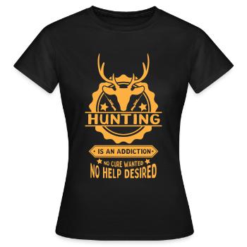 Chasse Chasse Chasseur Fusil Tir Chasse Chasse - T-shirt Femme - noir - Devant - AI Model Female 172 dark (172cm)
