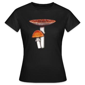 Crapaud Amanita muscaria - T-shirt Femme - noir - Devant - AI Model Female 172 dark (172cm)