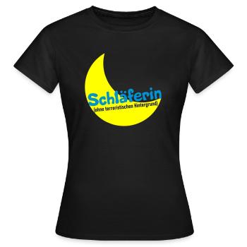 Schläferin - Frauen T-Shirt - Schwarz - Vorne - AI Model Female 172 dark (172cm)