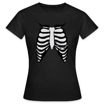 12 Kanal EKG - Frauen T-Shirt - Schwarz - Vorne - AI Model Female 172 dark (172cm)