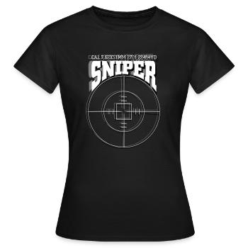 Sniper (white) - Women's T-Shirt - black - Front - AI Model Female 172 dark (172cm)