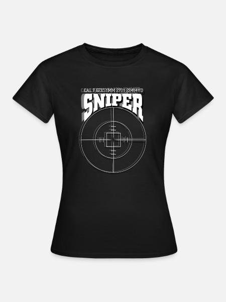 Sniper (white) - Frauen T-Shirt - Schwarz