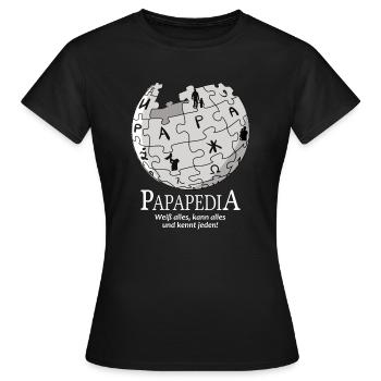 Papapedia dad the oracle omniscient funny father - Women's T-Shirt - black - Front - AI Model Female 172 dark (172cm)