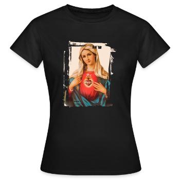 Holly Mary Maria Madonna Mariana Vierge Marie - T-shirt Femme - noir - Devant - AI Model Female 172 dark (172cm)