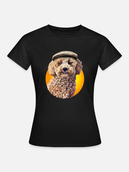 Poodle Pepe with cap - Women's T-Shirt - black