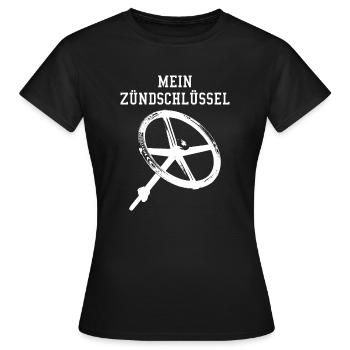 Lenkrad Mein Zündschlüssel - Frauen T-Shirt - Schwarz - Vorne - AI Model Female 172 dark (172cm)