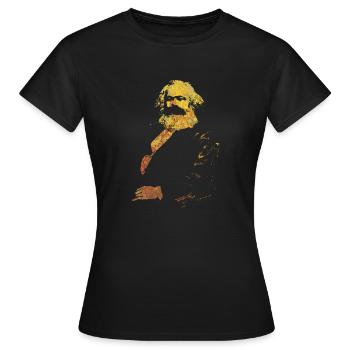 Karl Marx - T-shirt Femme - noir - Devant - AI Model Female 172 dark (172cm)