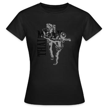 Boxe Combat Muay Thai - T-shirt Femme - noir - Devant - AI Model Female 172 dark (172cm)