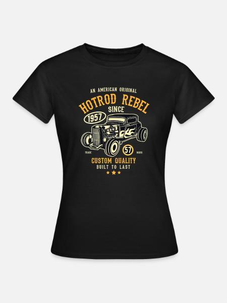 An American original Hotrod Rebel Hot Rod - Women's T-Shirt - black