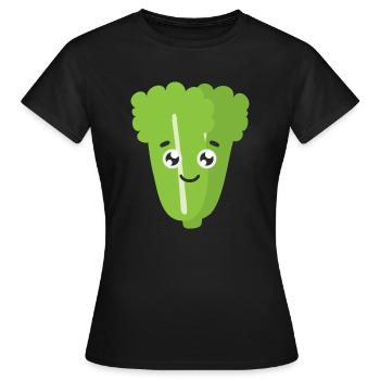 Grüner Salat - Frauen T-Shirt - Schwarz - Vorne - AI Model Female 172 dark (172cm)
