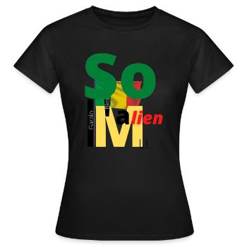 So malian=so malian - Women's T-Shirt - black - Front - AI Model Female 172 dark (172cm)