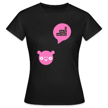 I HATE HATERs, Unlieb, Lieb, Hasserfüllt, Hassen - Frauen T-Shirt - Schwarz - Vorne - AI Model Female 172 dark (172cm)