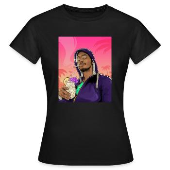 Guy on the Beach - Women's T-Shirt - black - Front - AI Model Female 172 dark (172cm)