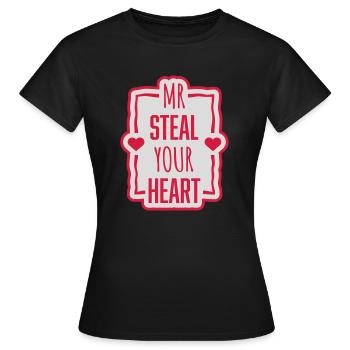 Mr steal your heart - Women's T-Shirt - black - Front - AI Model Female 172 dark (172cm)