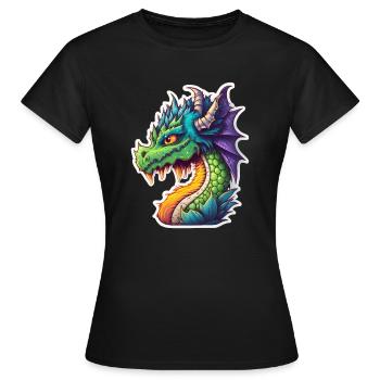Puissance du dragon - T-shirt Femme - noir - Devant - AI Model Female 172 dark (172cm)