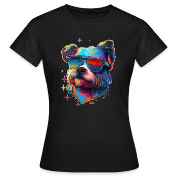 West-Highland-White-Terrier Hipster Rassehund - Frauen T-Shirt - Schwarz - Vorne - AI Model Female 172 dark (172cm)