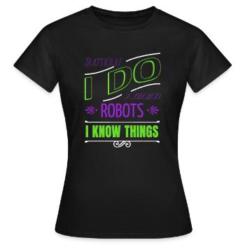 garçons bday citation sci sci fi dictons automatique - T-shirt Femme - noir - Devant - AI Model Female 172 dark (172cm)