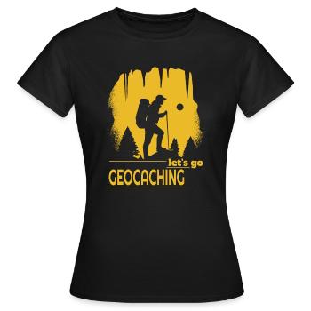 Lets go Geocaching - Frauen T-Shirt - Schwarz - Vorne - AI Model Female 172 dark (172cm)