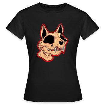 Katzenschädel - Frauen T-Shirt - Schwarz - Vorne - AI Model Female 172 dark (172cm)
