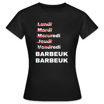 week-end barbeuk - T-shirt Femme - noir - Devant - AI Model Female 172 dark (172cm)