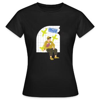Streatwear + Aktualisierte Mode, perfekte Kombination - Frauen T-Shirt - Schwarz - Vorne - AI Model Female 172 dark (172cm)
