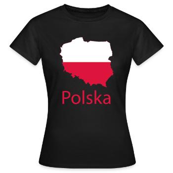 Polska - Frauen T-Shirt - Schwarz - Vorne - AI Model Female 172 dark (172cm)
