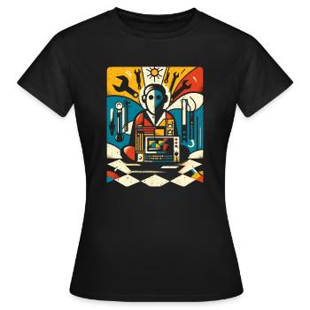 Cooles Techniker Kunst Geschenk - Frauen T-Shirt - Schwarz - Vorne - AI Model Female 172 dark (172cm)