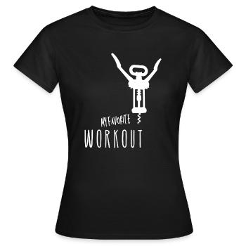 Mon entraînement préféré / Tire-bouchon - T-shirt Femme - noir - Devant - AI Model Female 172 dark (172cm)