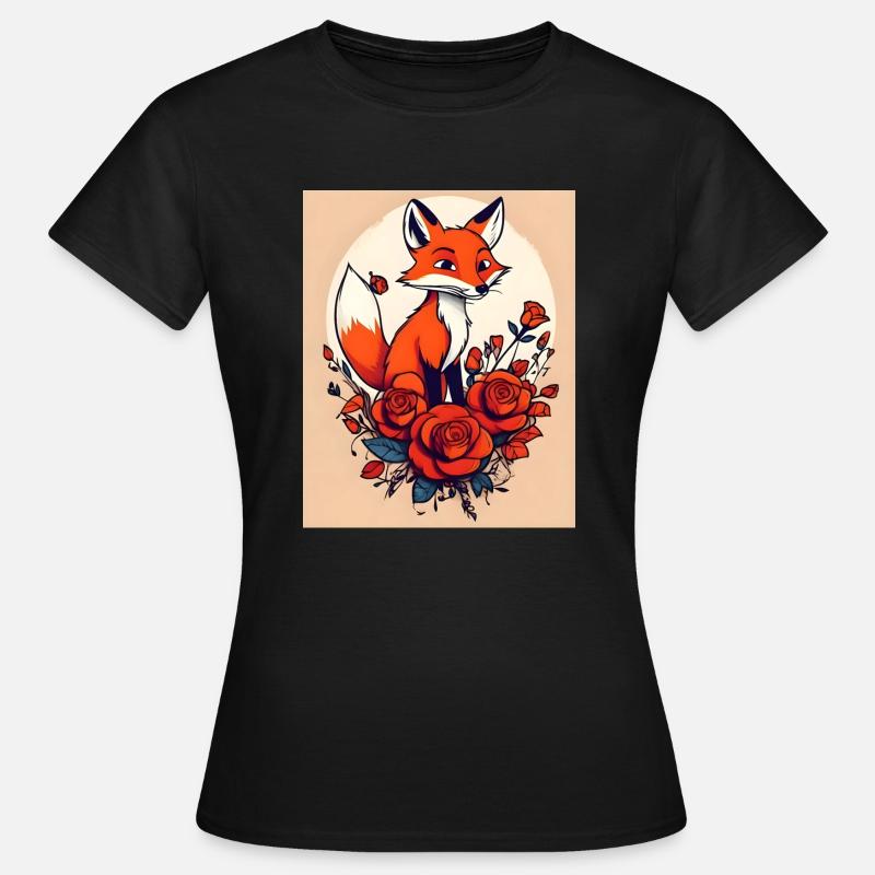 Fox lisek - Koszulka damska - czarny