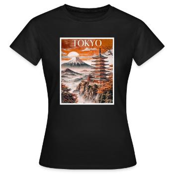 Fuji - Frauen T-Shirt - Schwarz - Vorne - AI Model Female 172 dark (172cm)