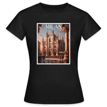 Mailand - Frauen T-Shirt - Schwarz - Vorne - AI Model Female 172 dark (172cm)