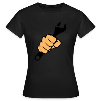 Clé à poing - T-shirt Femme - noir - Devant - AI Model Female 172 dark (172cm)
