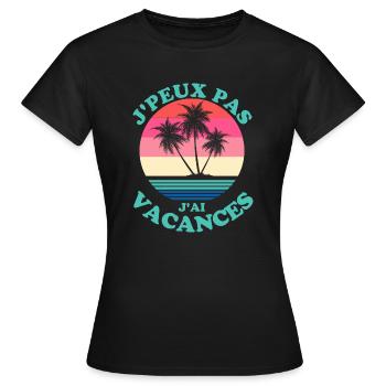 Vacances d'été - T-shirt Femme - noir - Devant - AI Model Female 172 dark (172cm)