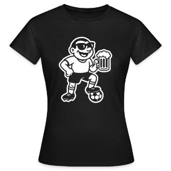 Bière de football - T-shirt Femme - noir - Devant - AI Model Female 172 dark (172cm)