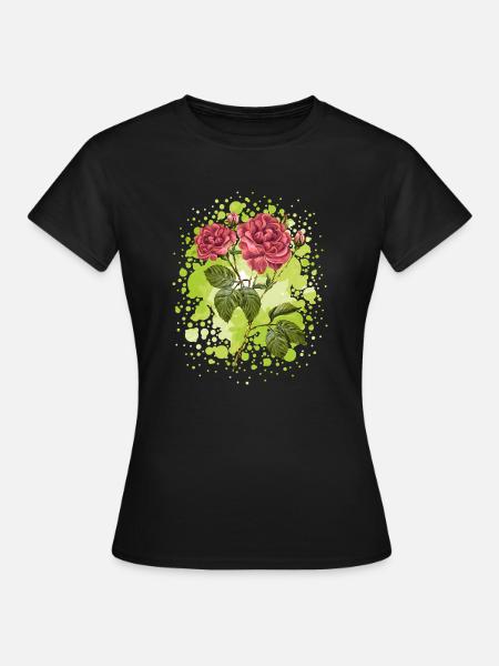 Blumen - Frauen T-Shirt - Schwarz