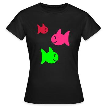 poisson - T-shirt Femme - noir - Devant - AI Model Female 172 dark (172cm)