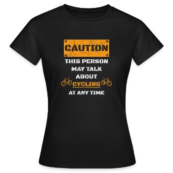 ATTENTION ATTENTION PARLER HOBBY Cyclisme - T-shirt Femme - noir - Devant - AI Model Female 172 dark (172cm)