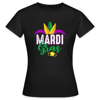 Fête de Mardi Gras 2018 - Carnaval - mardi gras - T-shirt Femme - noir - Devant - AI Model Female 172 dark (172cm)
