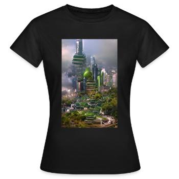 Green city - Frauen T-Shirt - Schwarz - Vorne - AI Model Female 172 dark (172cm)