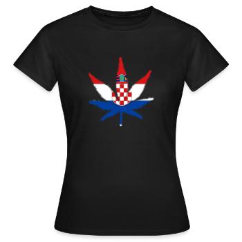 Weed ganja croatia Kroatien - Frauen T-Shirt - Schwarz - Vorne - AI Model Female 172 dark (172cm)