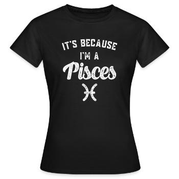 Sternzeichen Fische - Frauen T-Shirt - Schwarz - Vorne - AI Model Female 172 dark (172cm)