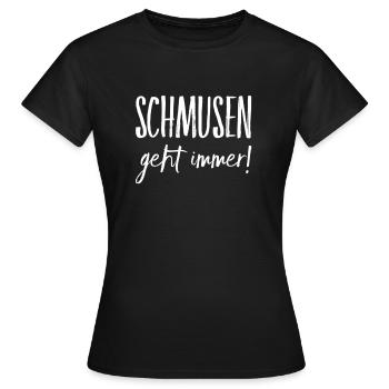 Schmusen - Frauen T-Shirt - Schwarz - Vorne - AI Model Female 172 dark (172cm)