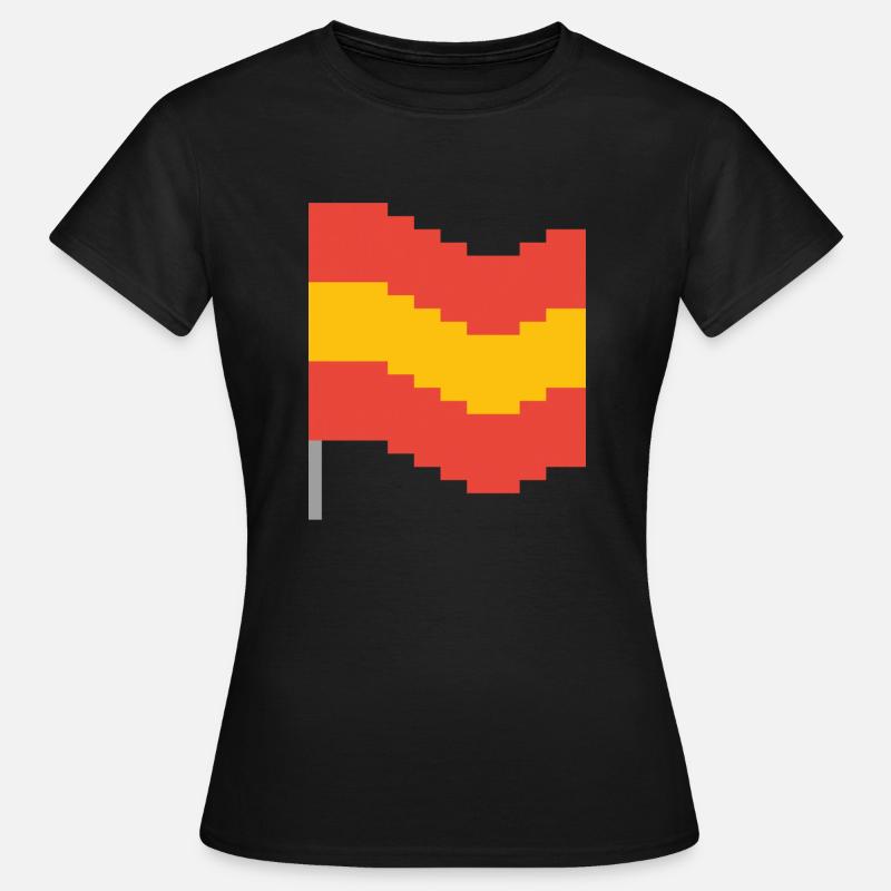 Spain Flag Pixel Art - Women's T-Shirt - black